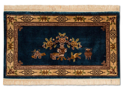 Chinese zijde Tapijt 69x122cm - Oosters Tapijt