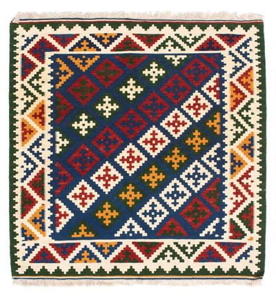 Kilim Fars 102x104cm - donkerblauw