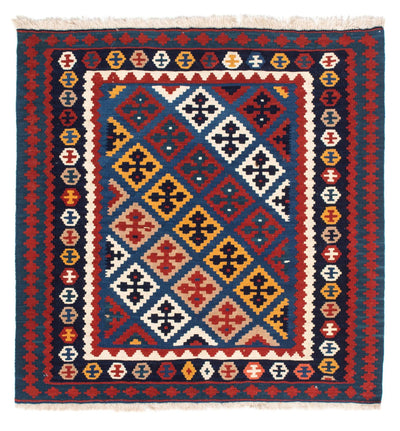 Kilim Fars 103x104cm - donkerblauw