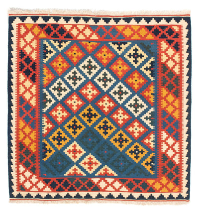 Kilim Fars 100x104cm - donkerblauw