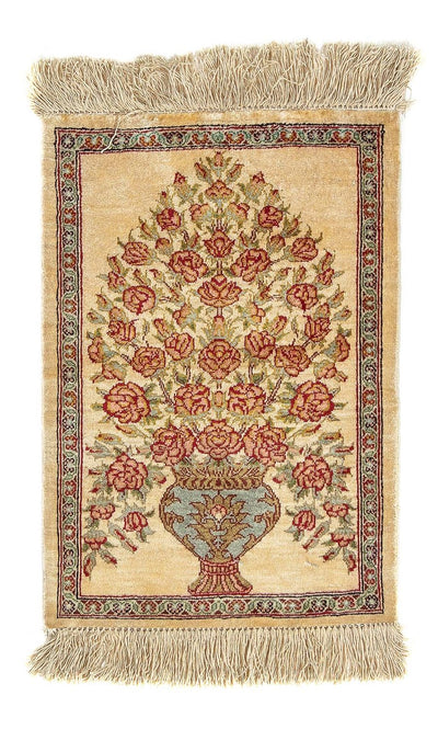 Qom zijde Tapijt 31x42cm - Perzisch tapijt