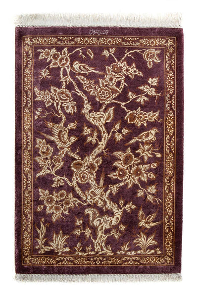Qom Tapijt 59x87cm - Perzisch tapijt