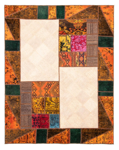 Patchwork tapijt 194x249cm - Perserteppich Wollteppich