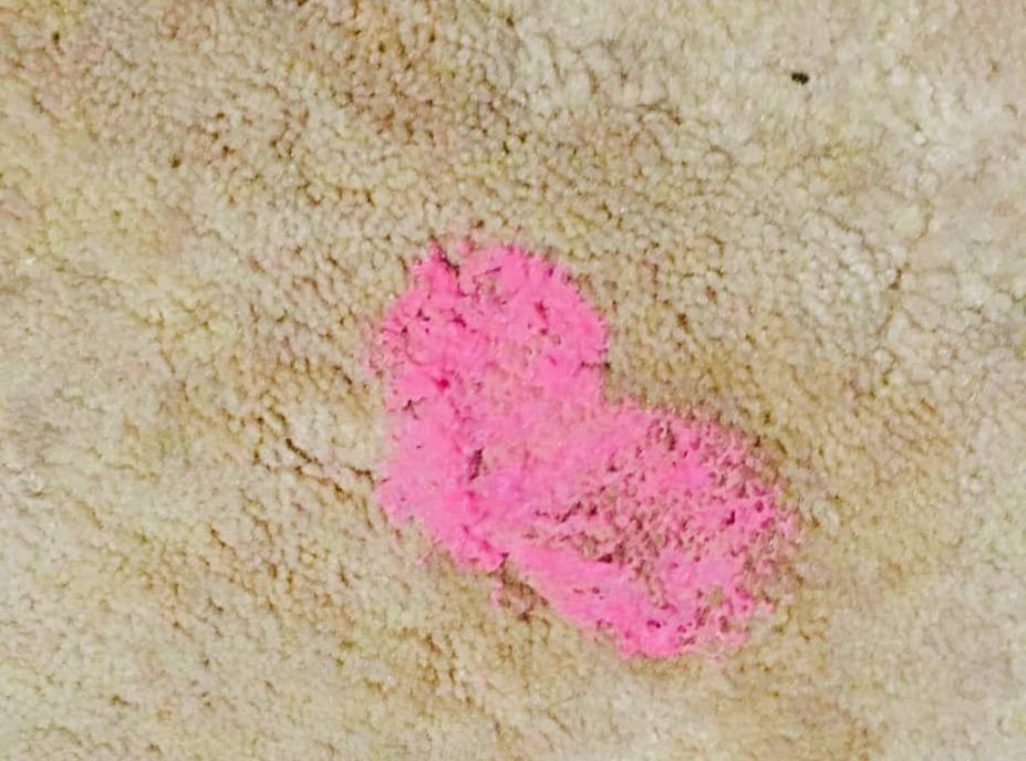 getrockneter Schleim in einem Teppich