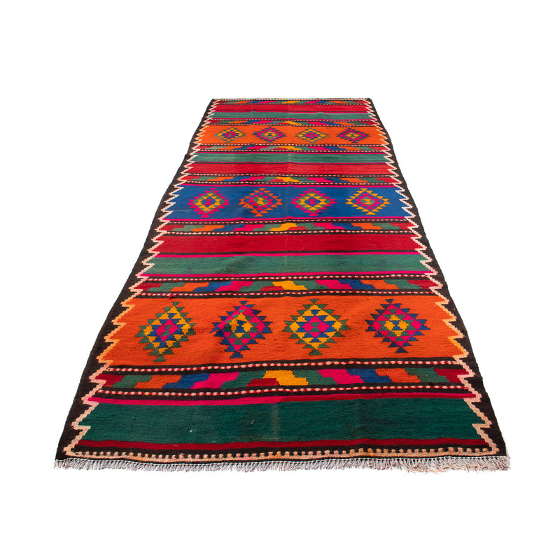 Loper Kelim tapijt - Oud - 360 x 150 cm - veelkleurig