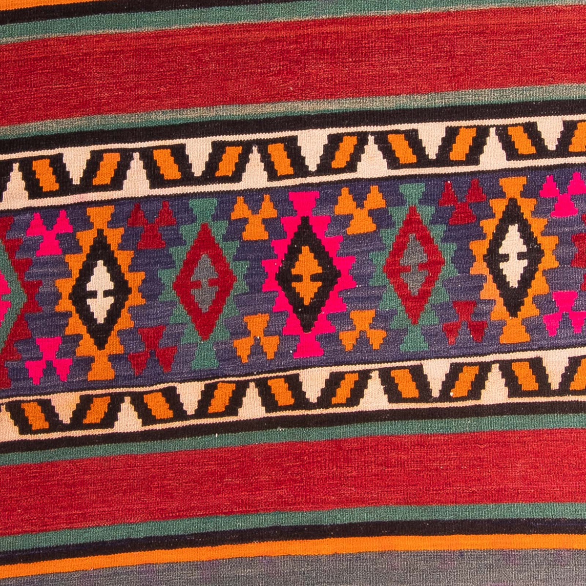 Loper Kelim tapijt - Oud - 370 x 145 cm - veelkleurig