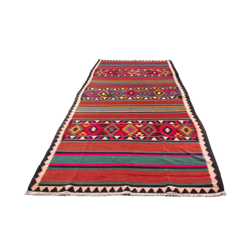 Loper Kelim tapijt - Oud - 370 x 145 cm - veelkleurig
