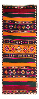 Loper Kelim tapijt - Oud - 355 x 150 cm - veelkleurig
