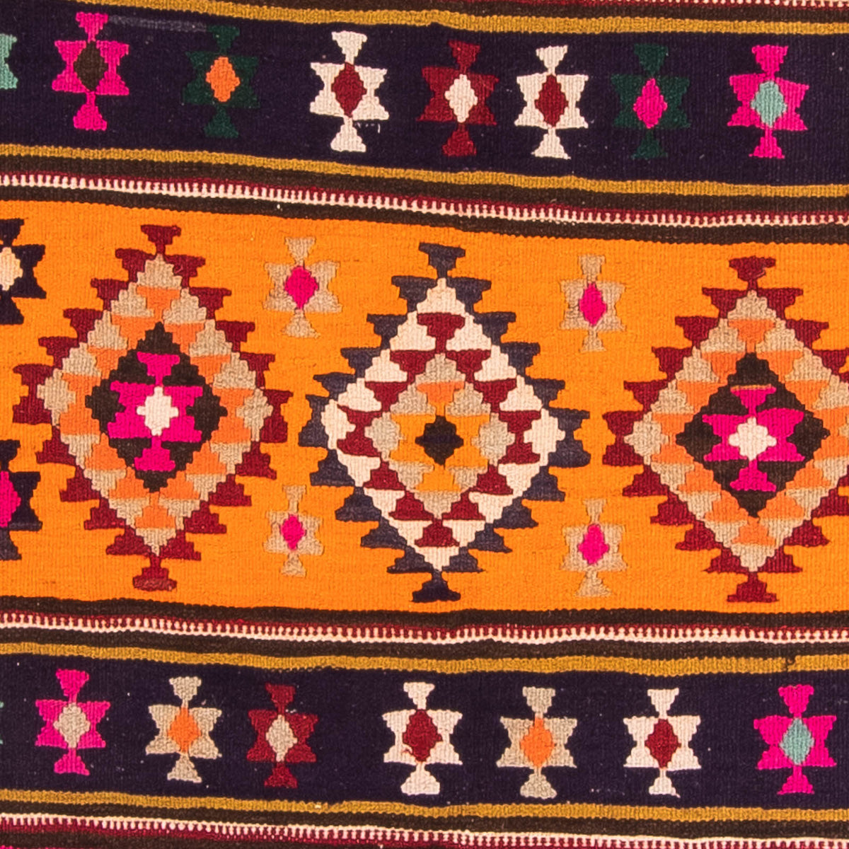 Loper Kelim tapijt - Oud - 355 x 150 cm - veelkleurig