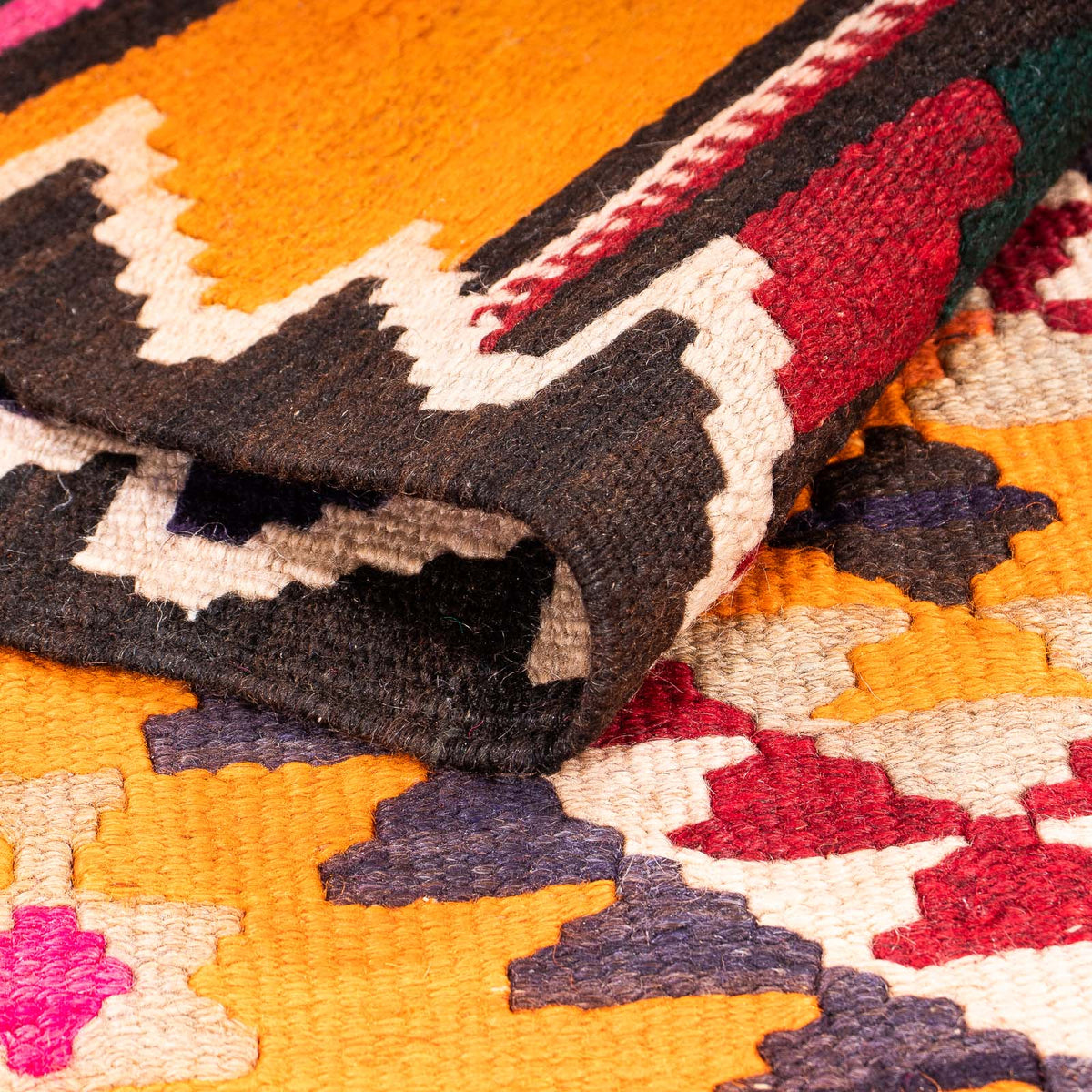 Loper Kelim tapijt - Oud - 355 x 150 cm - veelkleurig