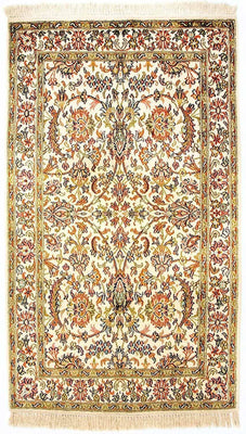 Zijden tapijt - Kashmir Silk - 127 x 74 cm - beige