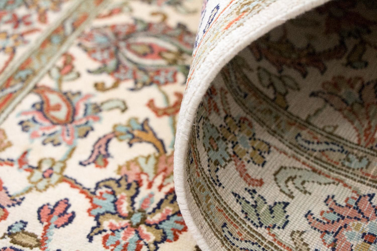 Zijden tapijt - Kashmir Silk - 127 x 74 cm - beige