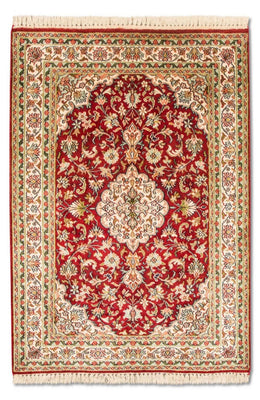 Zijden tapijt - Kashmir Silk - 120 x 80 cm - rood