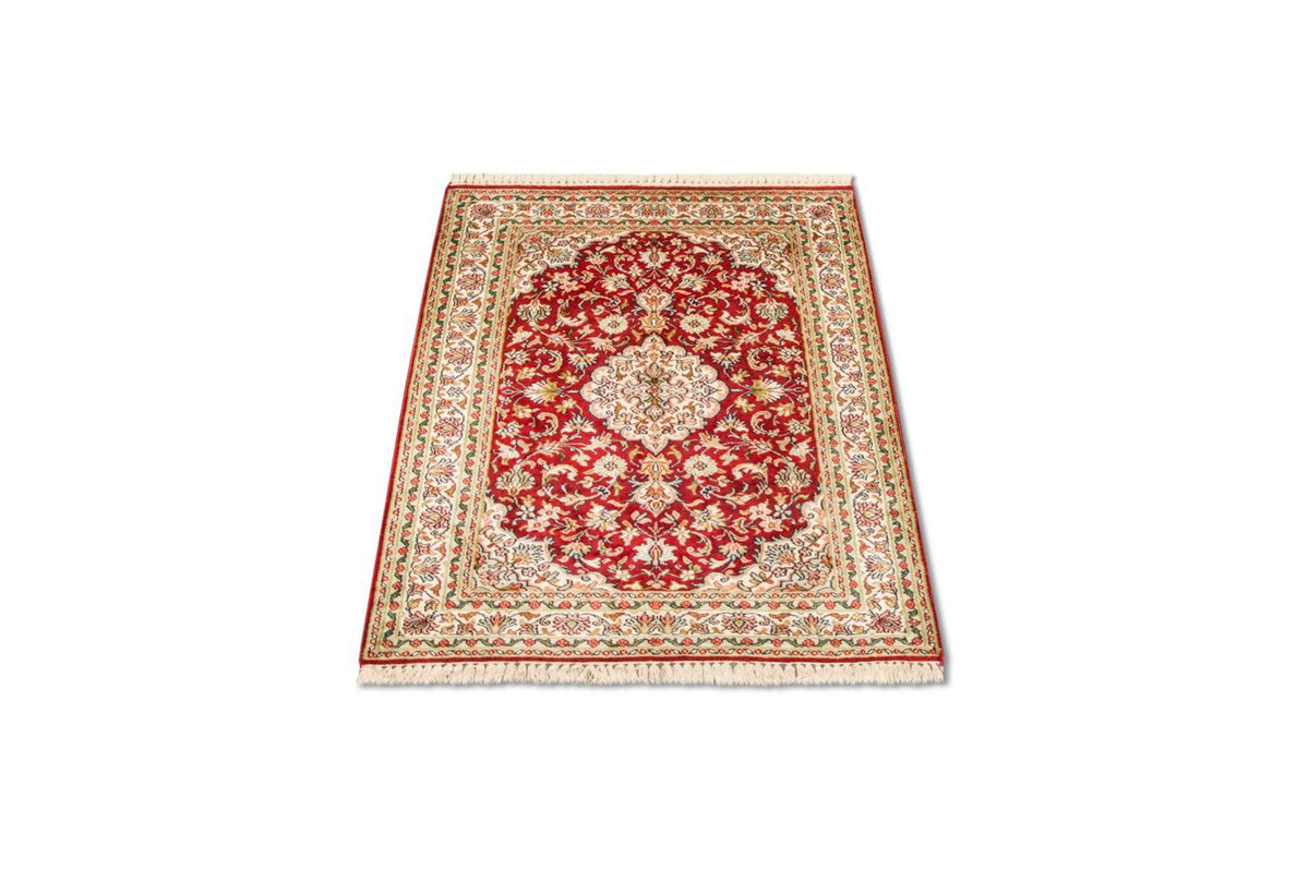 Zijden tapijt - Kashmir Silk - 120 x 80 cm - rood