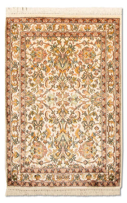 Zijden tapijt - Kashmir Silk - 95 x 62 cm - beige