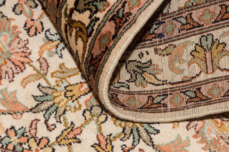 Zijden tapijt - Kashmir Silk - 95 x 62 cm - beige