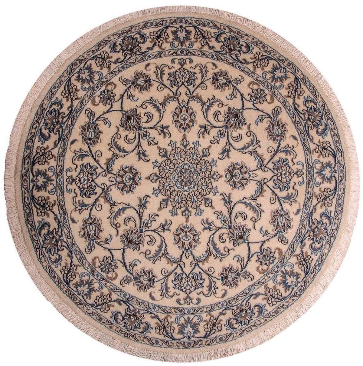 Perzisch tapijt - Nain - Koninklijk rond  - 150 x 150 cm - beige