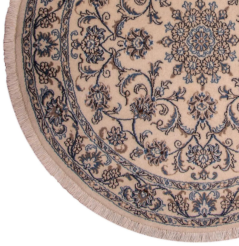 Perzisch tapijt - Nain - Koninklijk rond  - 150 x 150 cm - beige