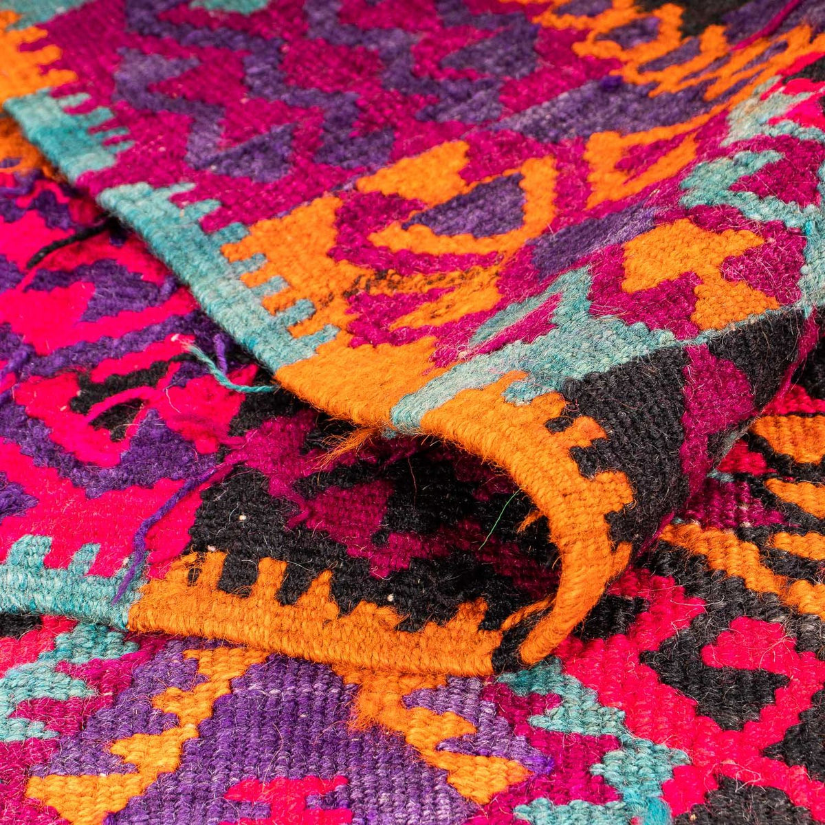 Loper Kelim tapijt - Oud - 310 x 137 cm - veelkleurig