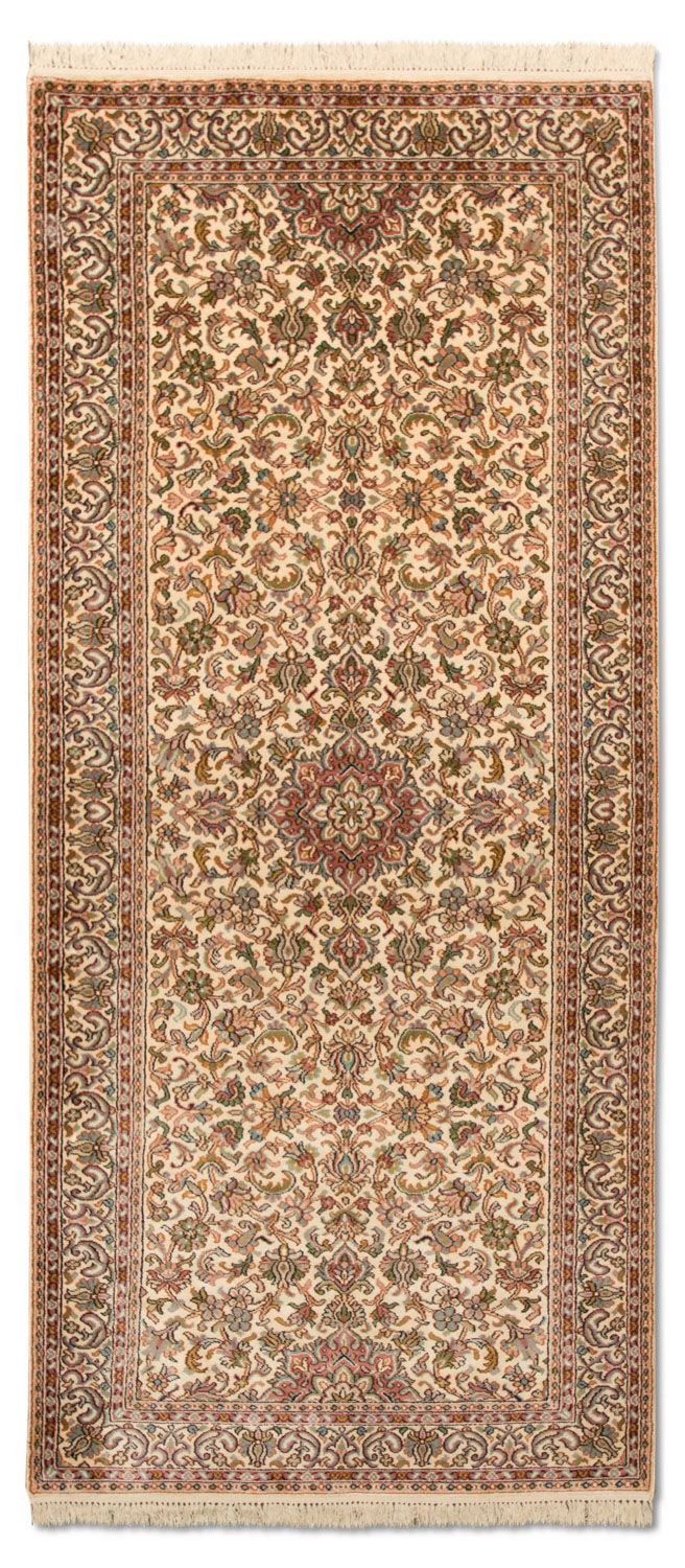 Loper Zijden tapijt - Kashmir Silk - 190 x 77 cm - beige