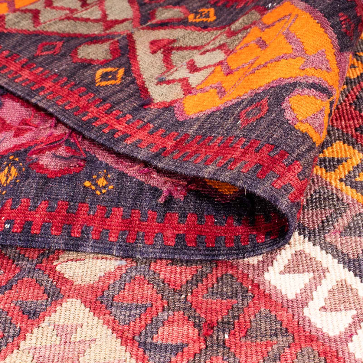 Loper Kelim tapijt - Oud - 375 x 140 cm - veelkleurig