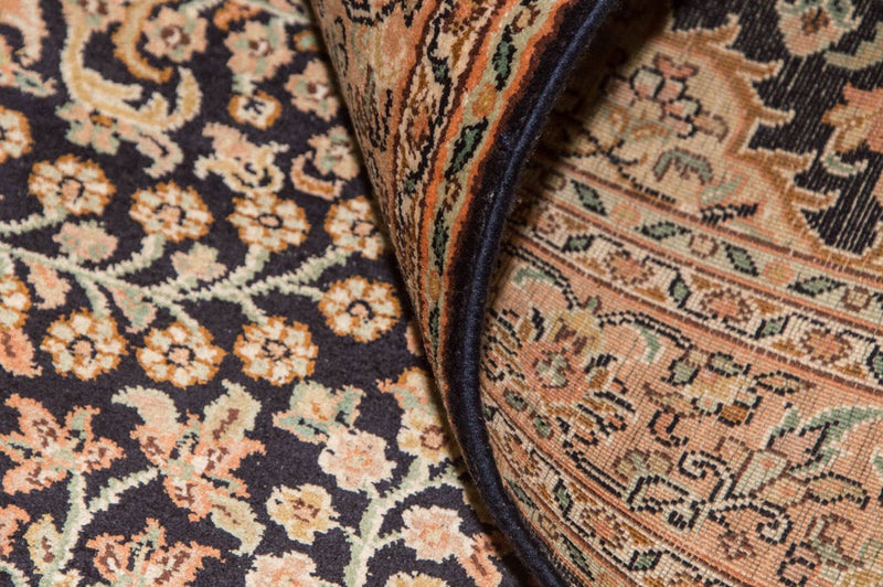 Zijden tapijt - Kashmir Silk - 153 x 93 cm - donkerblauw