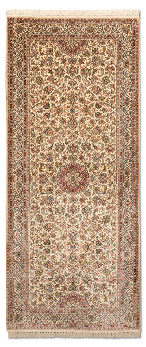 Loper Zijden tapijt - Kashmir Silk - 192 x 79 cm - beige