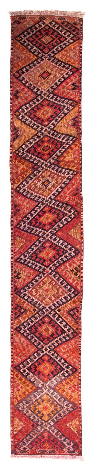 Loper Kelim tapijt - Oud - 380 x 75 cm - veelkleurig