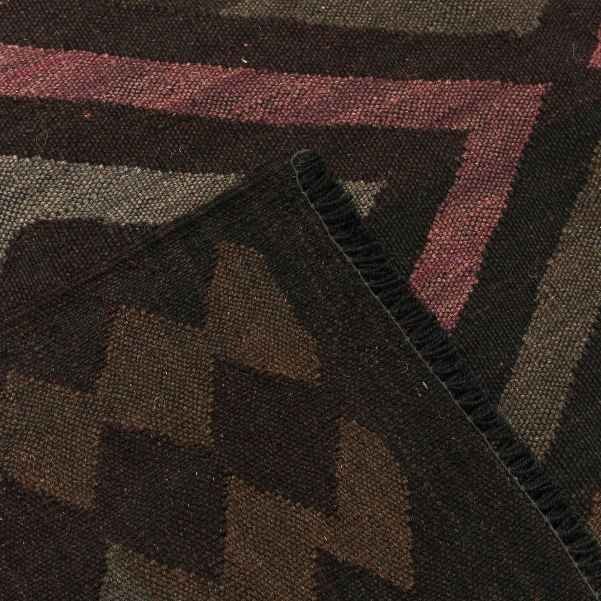 Kelim tapijt - Splash - 240 x 166 cm - zwart