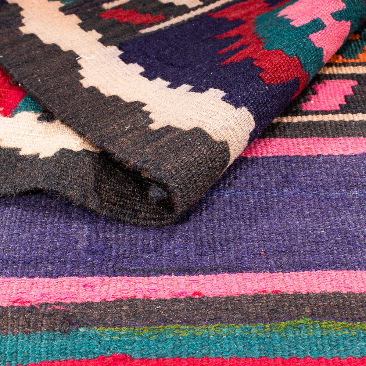 Loper Kelim tapijt - Oud - 370 x 145 cm - veelkleurig