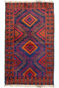 Baluch tapijt - 140 x 79 cm - blauw
