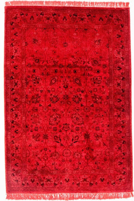 Vintage tapijt - 180 x 124 cm - rood