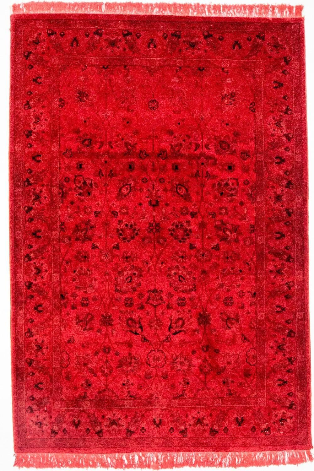 Vintage tapijt - 180 x 124 cm - rood