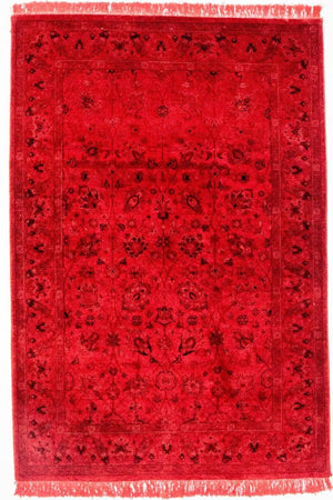 Vintage tapijt - 180 x 124 cm - rood