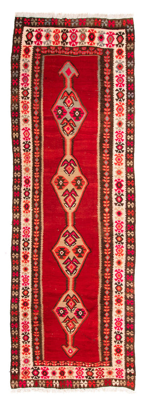 Loper Kelim tapijt - Oud - 380 x 150 cm - veelkleurig