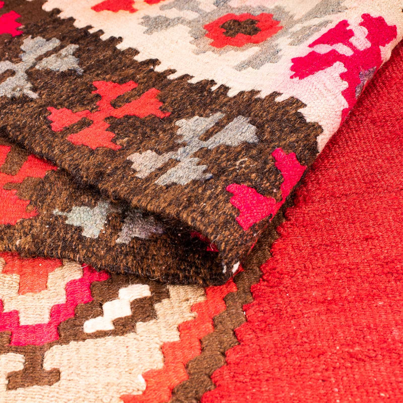 Loper Kelim tapijt - Oud - 380 x 150 cm - veelkleurig