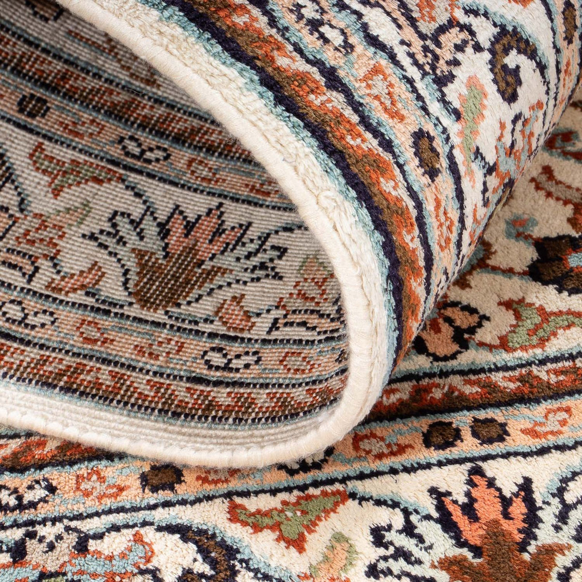 Zijden tapijt - Kashmir Silk - 125 x 78 cm - crème