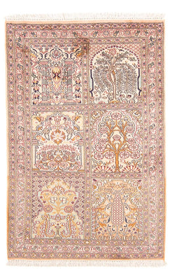Zijden tapijt - Kashmir Silk - 119 x 79 cm - veelkleurig