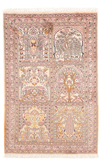 Zijden tapijt - Kashmir Silk - 119 x 79 cm - veelkleurig