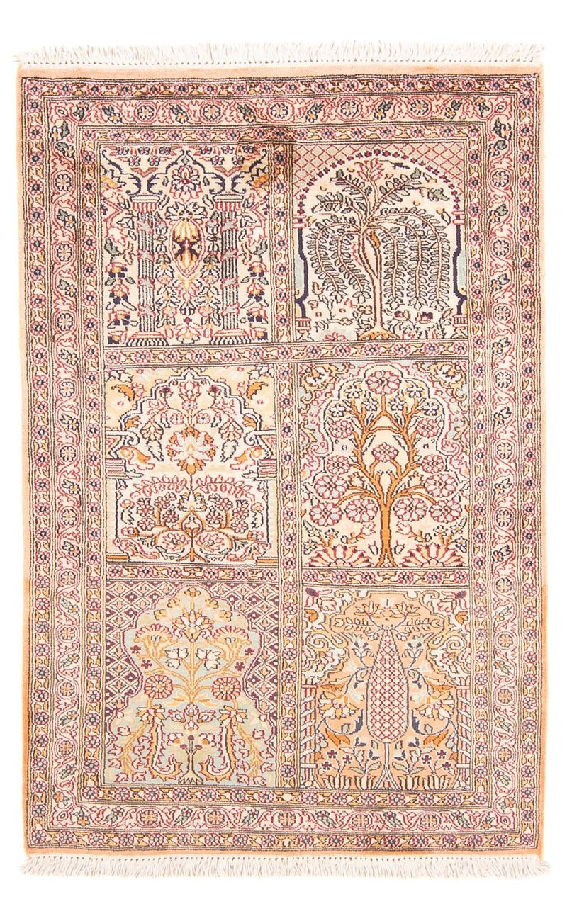 Zijden tapijt - Kashmir Silk - 119 x 79 cm - veelkleurig
