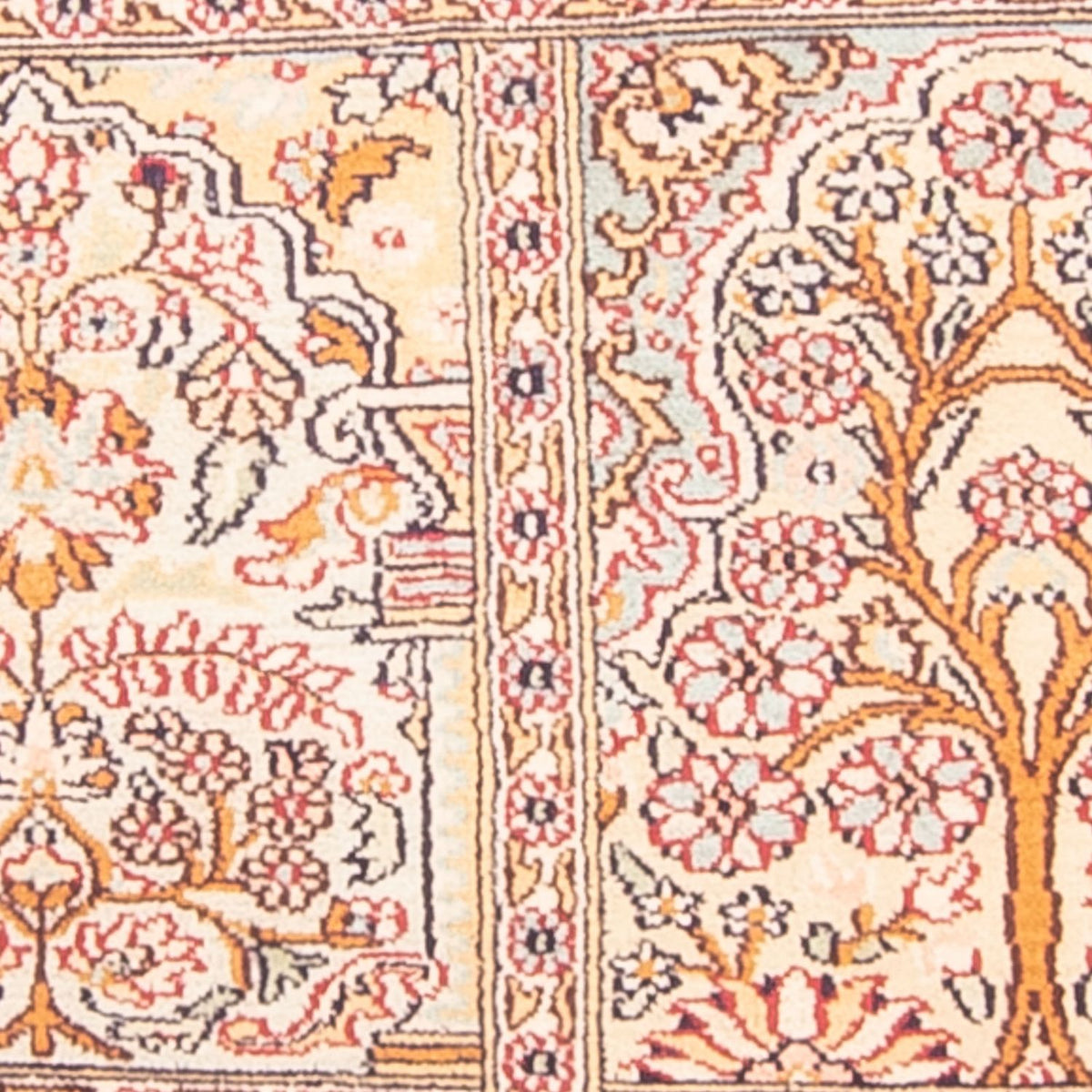 Zijden tapijt - Kashmir Silk - 119 x 79 cm - veelkleurig