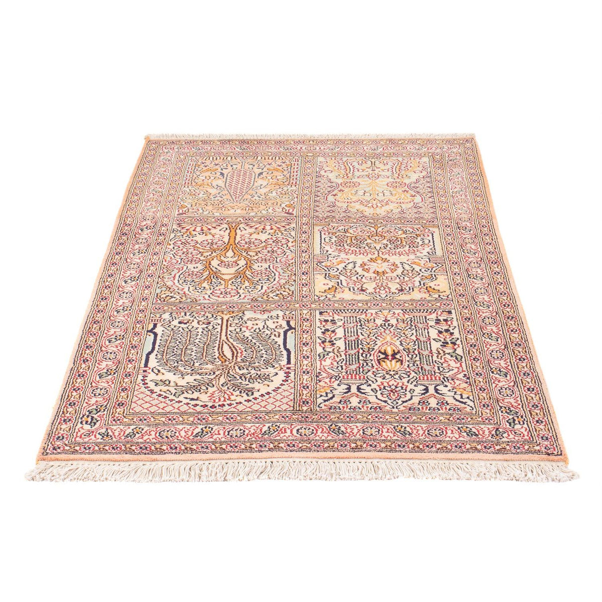 Zijden tapijt - Kashmir Silk - 119 x 79 cm - veelkleurig