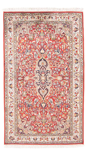 Zijden tapijt - Kashmir Silk - 162 x 90 cm - rood