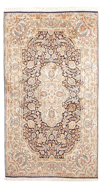 Zijden tapijt - Kashmir Silk - 169 x 94 cm - donkerblauw