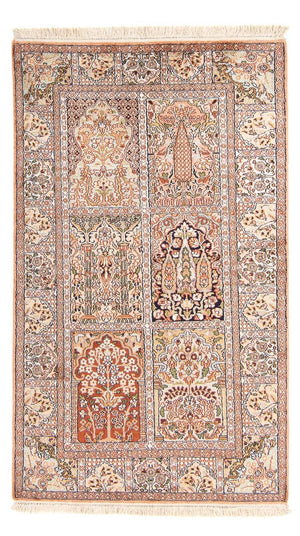Zijden tapijt - Kashmir Silk - 148 x 92 cm - veelkleurig