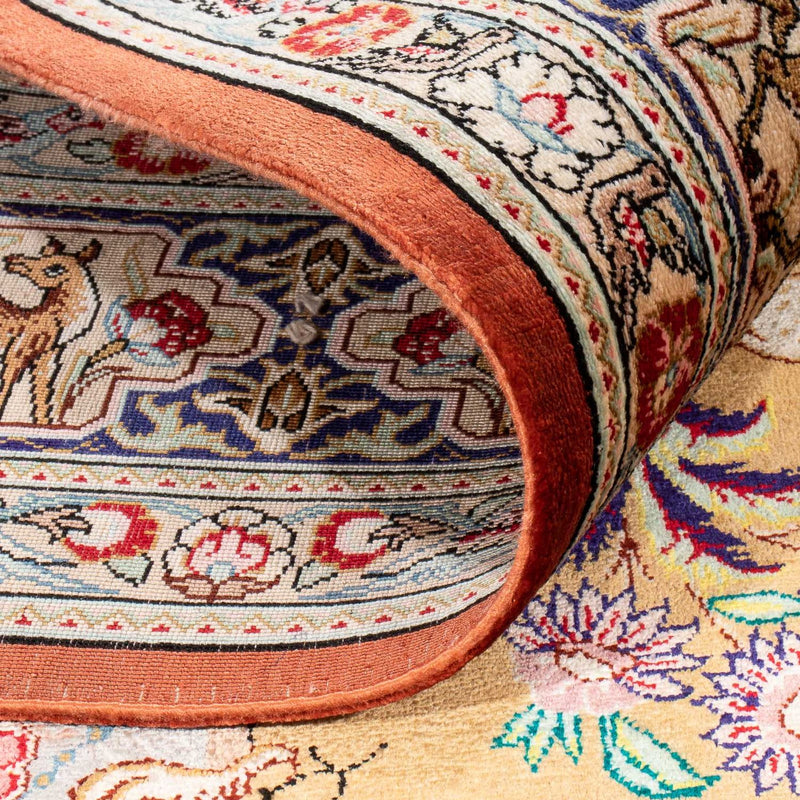 Zijden tapijt - Ghom Silk - Premium - 156 x 100 cm - goud