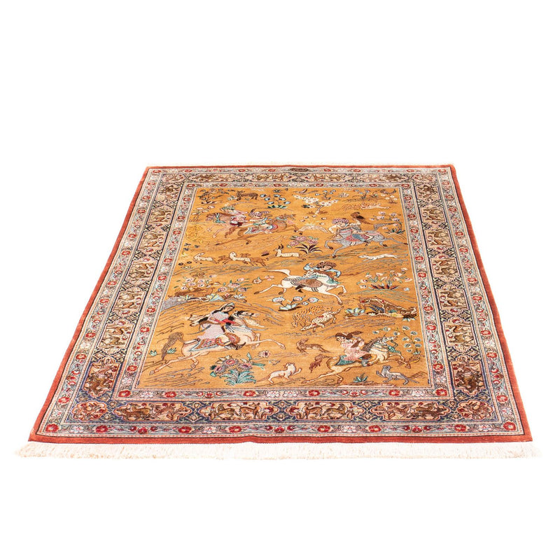 Zijden tapijt - Ghom Silk - Premium - 156 x 100 cm - goud