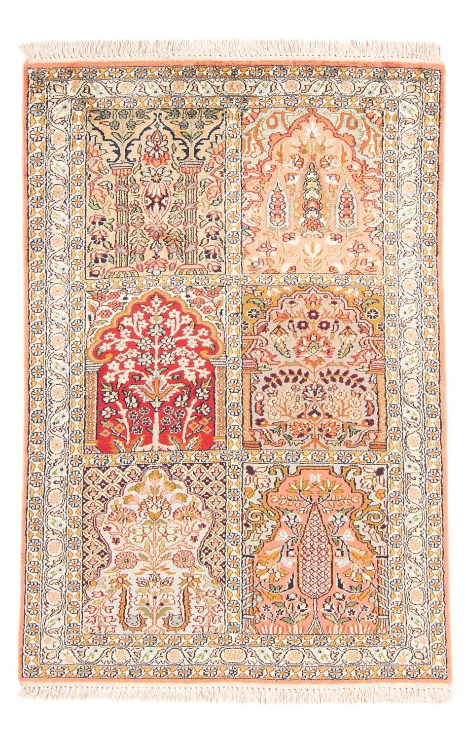 Zijden tapijt - Kashmir Silk - 155 x 80 cm - veelkleurig