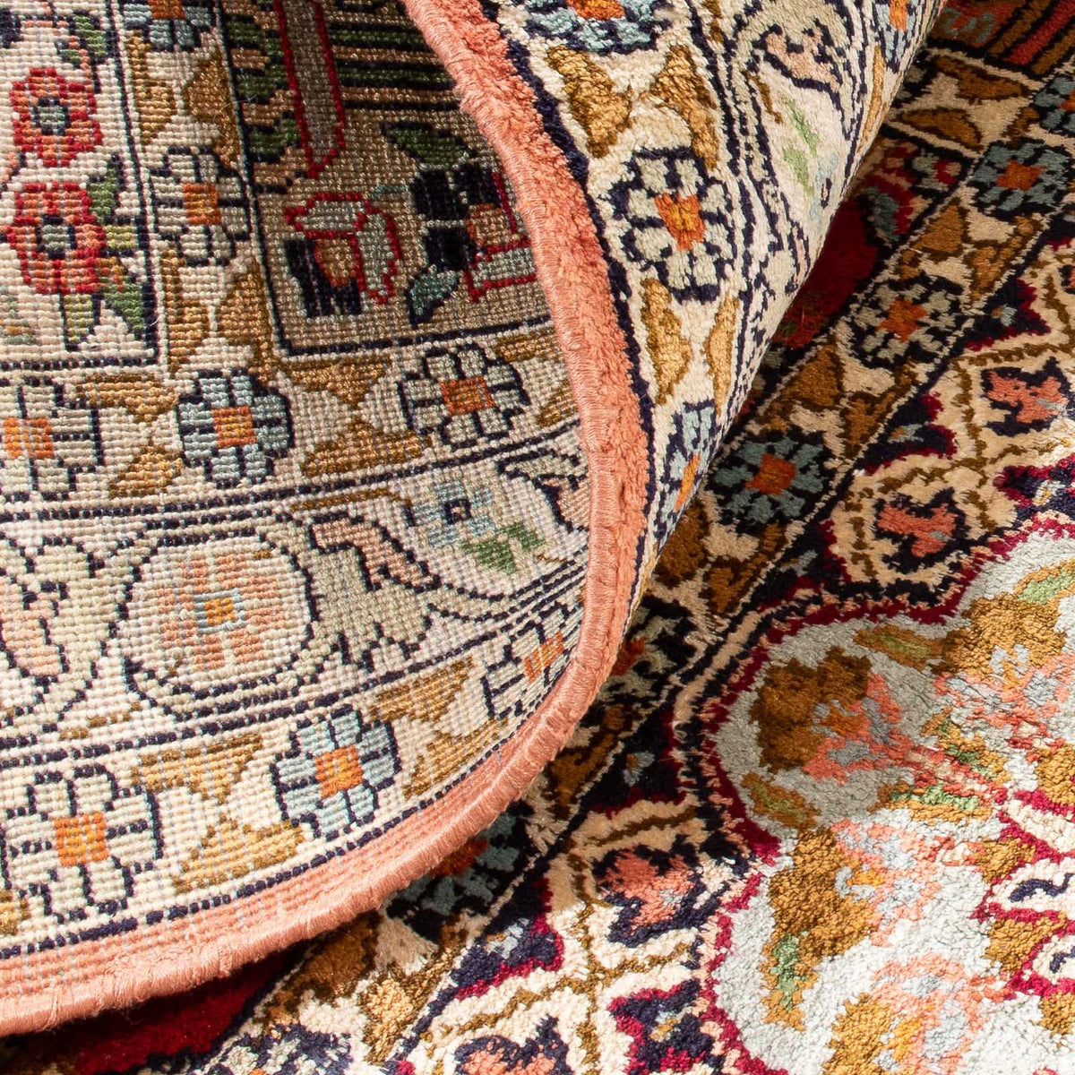 Zijden tapijt - Kashmir Silk - 155 x 80 cm - veelkleurig