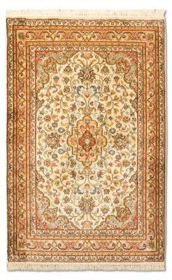 Zijden tapijt - Kashmir Silk - 123 x 79 cm - beige